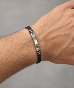 Pulsera acero negra hugo