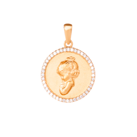 Medalla Virgen Redonda Oro 18k