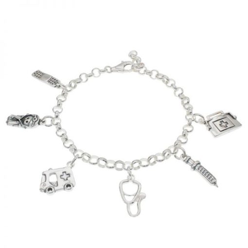 Pulsera enfermera plata