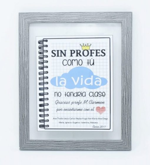 Cuadro personalizado para profesores "Sin profes como tú..."