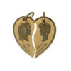 Colgante Corazón doble Oro 18k