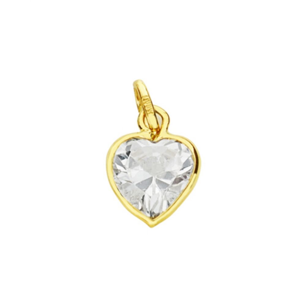Colgante Corazón Piedra Oro 18k