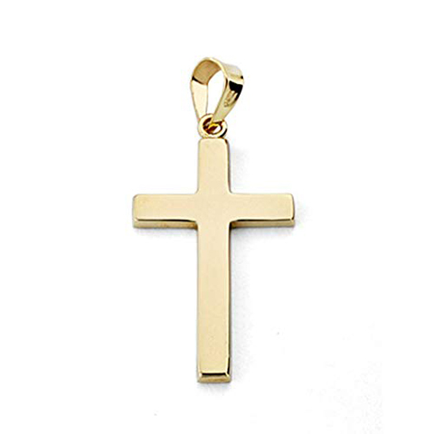 Colgante cruz lisa oro 18k 40 x 20 mm