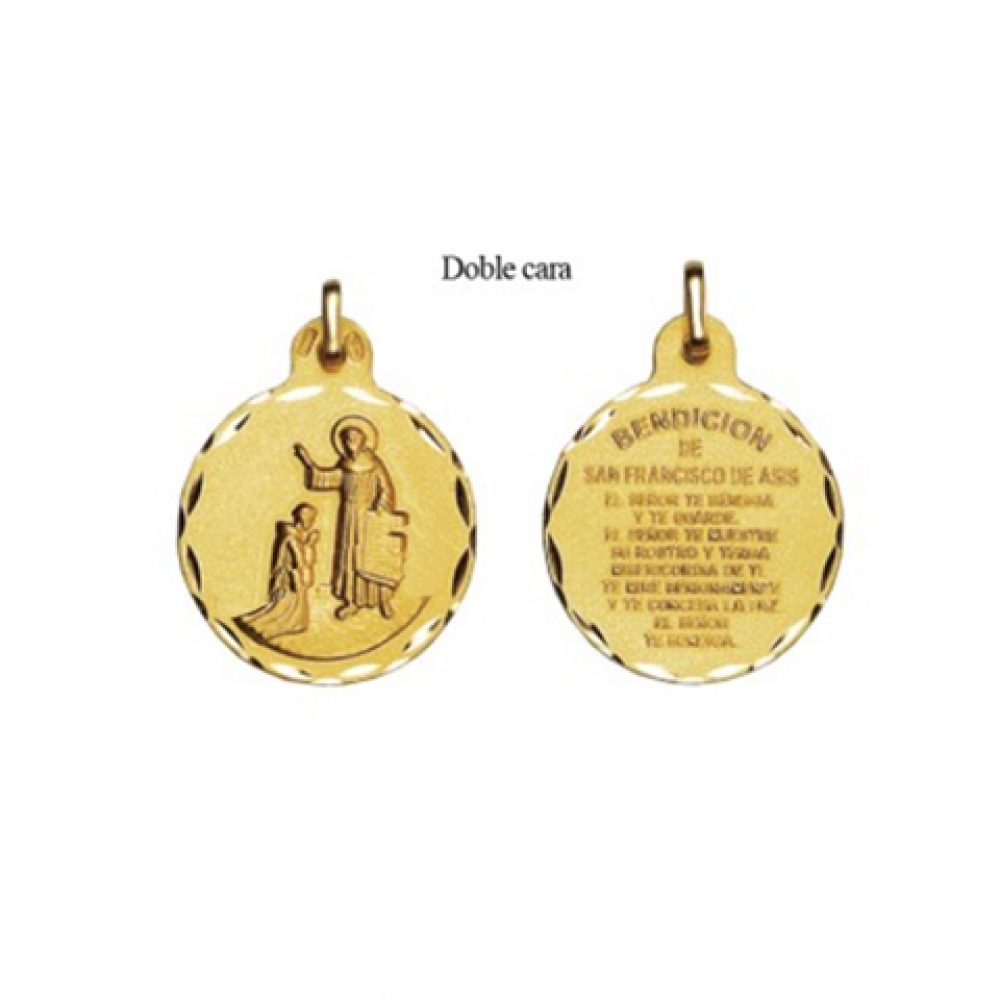 Medalla San Francisco de Asis Oro 18k 21mm
