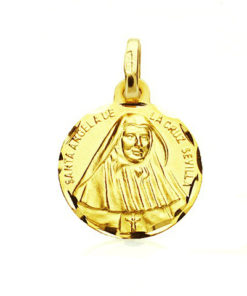 Medalla Santa Angela de la Cruz Sevilla Oro 18k 20 mm