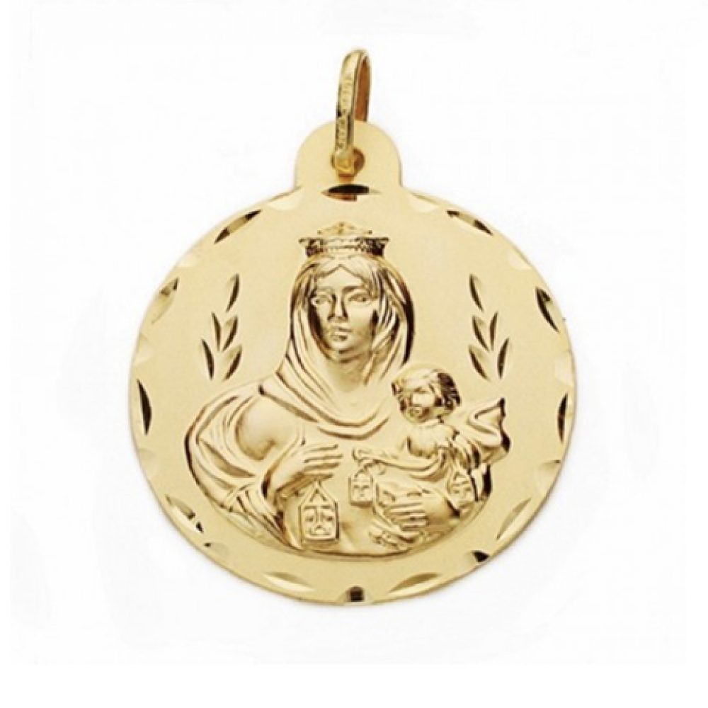 Medalla Virgen del Carmen Oro 18k 26 mm