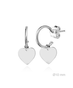 Pendientes plata de ley aro corazón