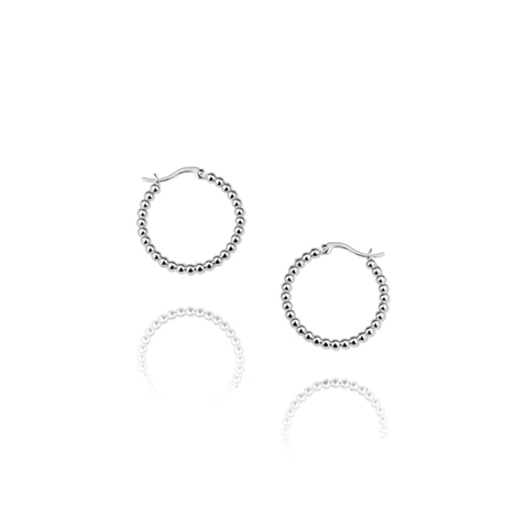 Aros plata de ley bolas
