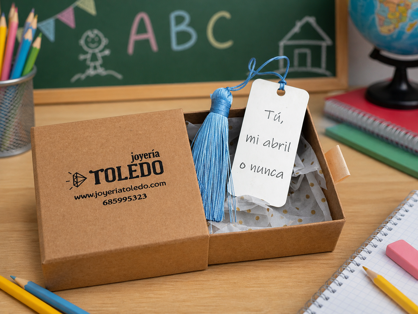 Marcapáginas de plata de ley personalizado