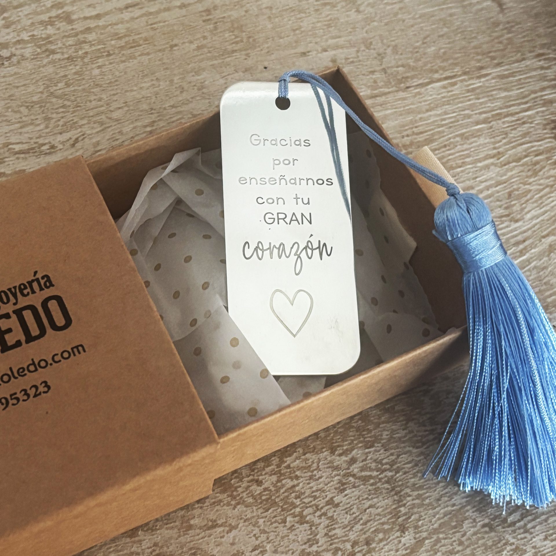 Marcapáginas de plata de ley personalizado