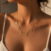 Gargantilla plata de ley chapada en oro medallas y circonitas