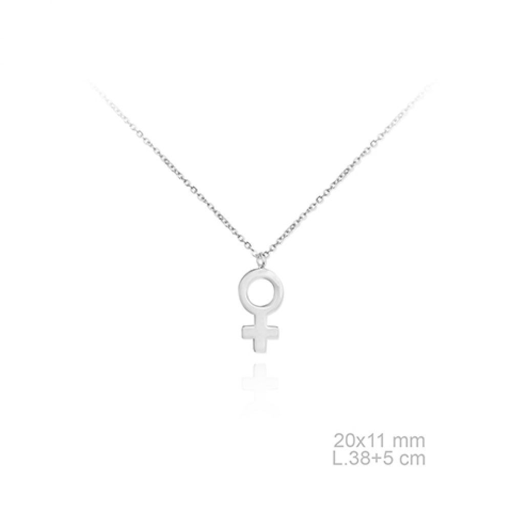 Gargantilla plata de ley signo mujer