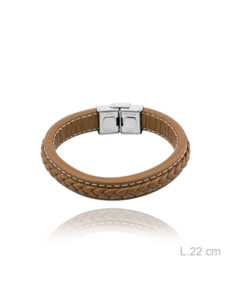 Pulsera para hombre de cuero marrón