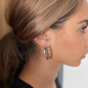 Pendientes plata de ley aros cuernos