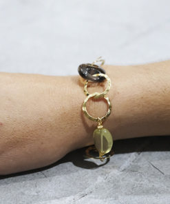 Pulsera Oro 18k Aros Piedra