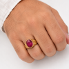 Solitario Oro de 18k con piedra roja