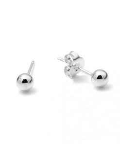 Pendientes plata de ley bola