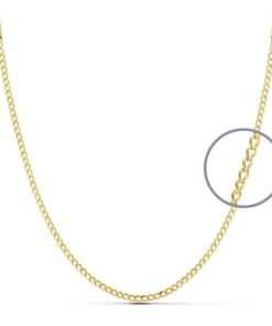 Cadena barbada de Oro 18K 45 cm 1mm