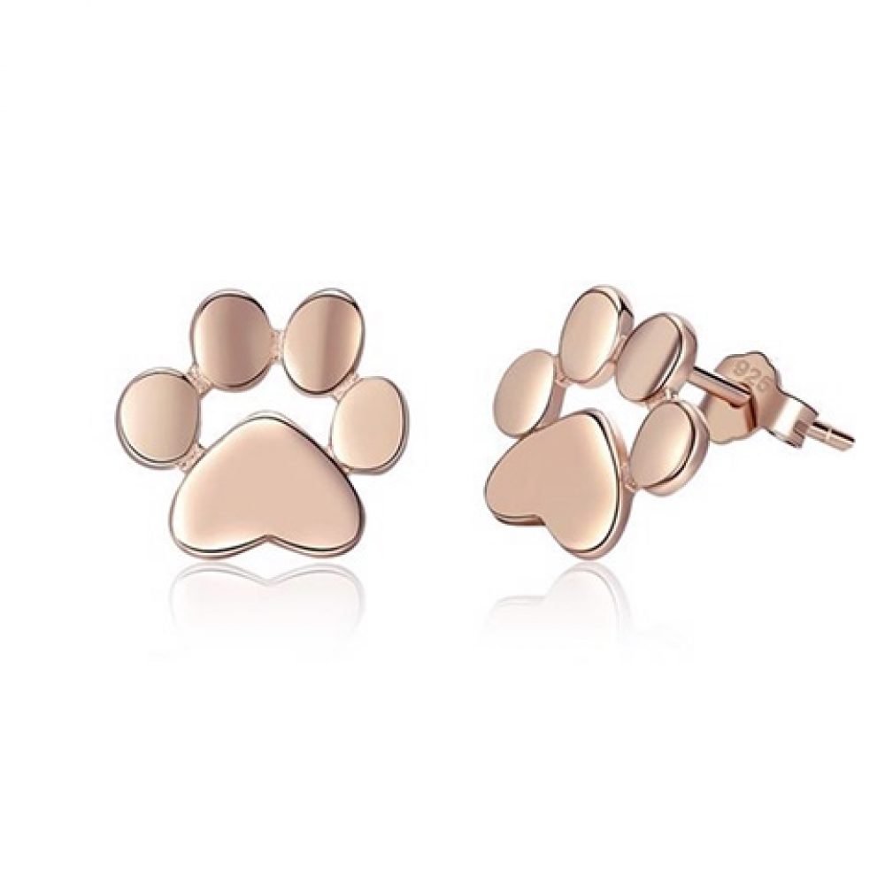 Pendientes plata de ley huella