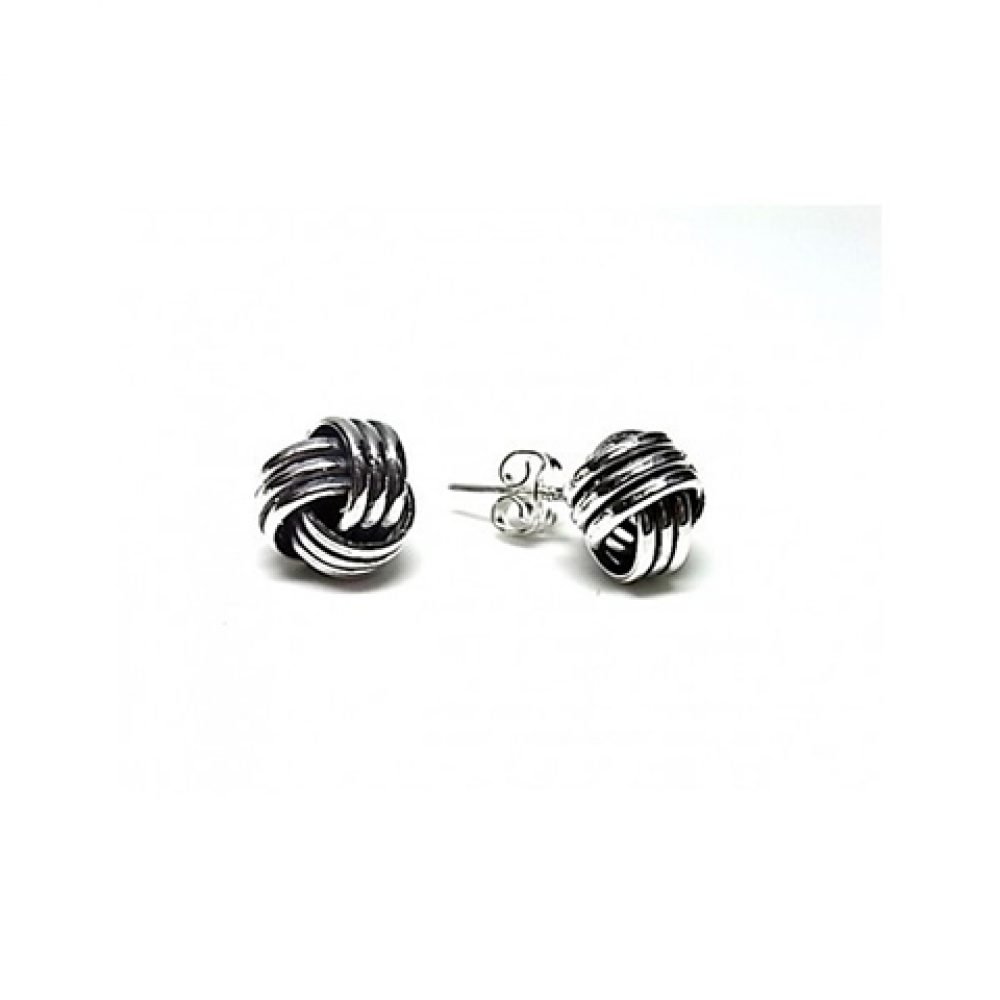Pendientes nudo plata de ley