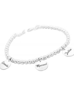 Pulsera medalla personalizada plata de ley