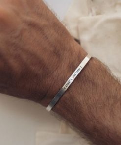 Pulsera de coordenadas personalizada plata de ley