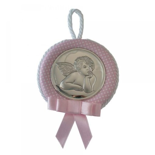 Medalla cuna bebe rosa