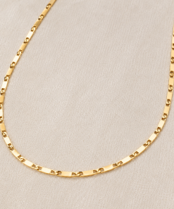 Cadena oro ley Eslabon forzado plano 40 cm 2mm maciza