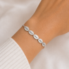 Pulsera plata nombres ovalada personalizada