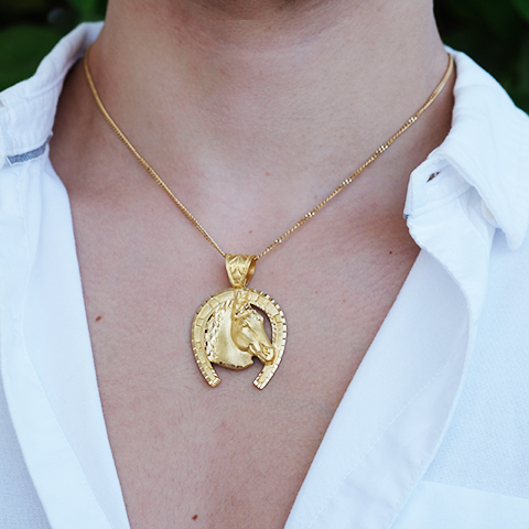 Colgante Oro 18k Herradura caballo