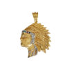 Colgante Oro 18k Indio piedras
