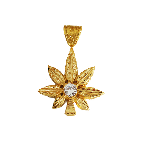 Colgante Oro 18k Marihuana