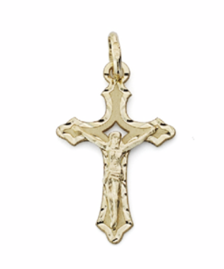Cruz oro 18k Cristo Inri plana