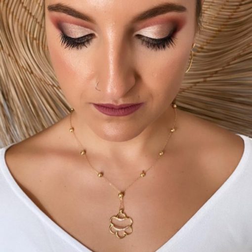Gargantilla Oro 18k margarita con piedras