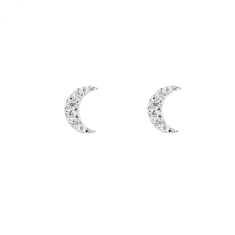 Pendientes mini luna plata de ley