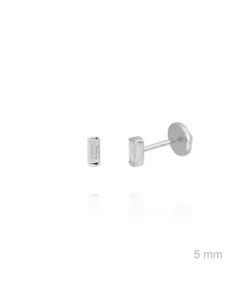 Pendientes Mini Plata cuadrado piedra