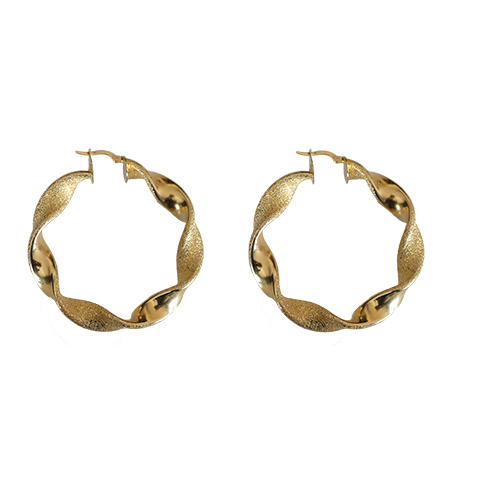 AROS ORO 18K RIZADOS BRILLO