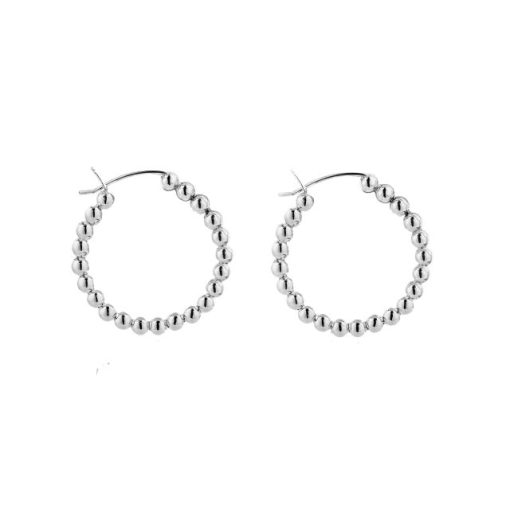 Aros plata de ley bolas