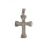 Cruz Oro blanco 18k con piedras 30 x 18 mm