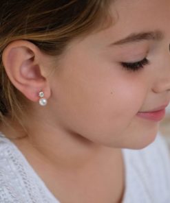 PENDIENTE ORO PERLA CON CIRCONITAS