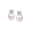 Pendientes perla piedra plata