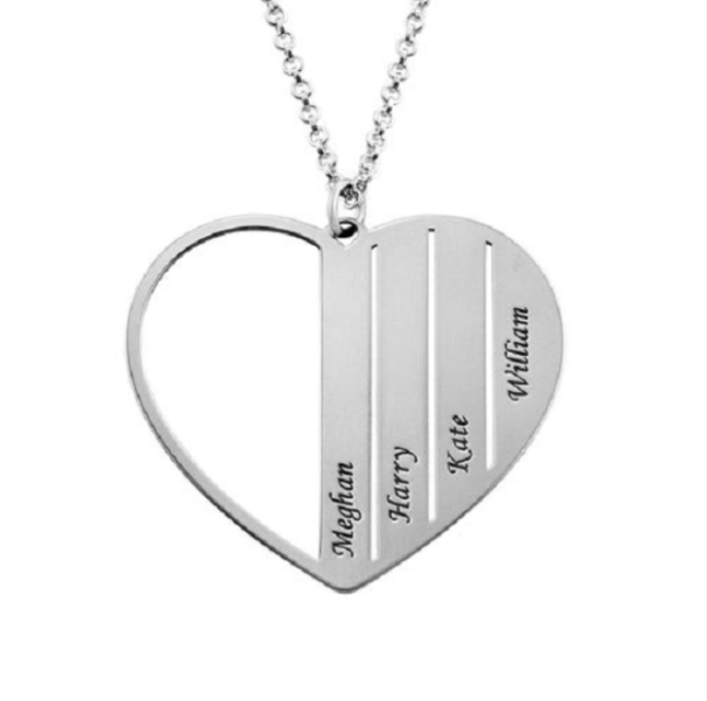 Gargantilla plata de ley corazón personalizado
