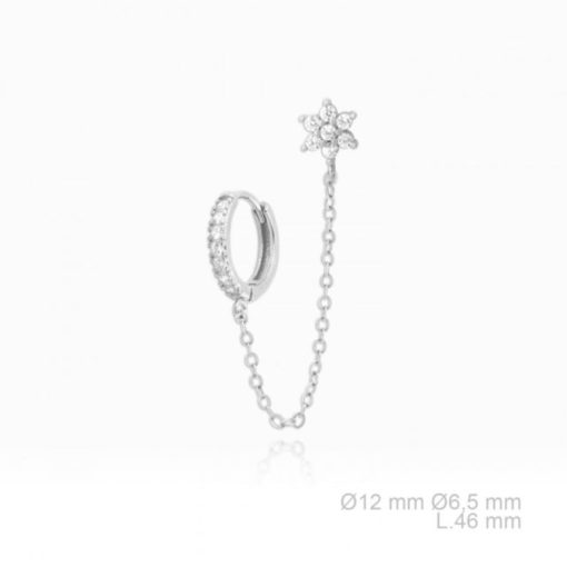 Pendientes plata con aro estrella