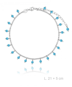 Tobillera plata de ley turquesa