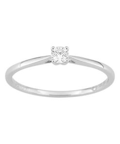 Sortija fina  oro blanco 18k con 1 circonita talla brillante