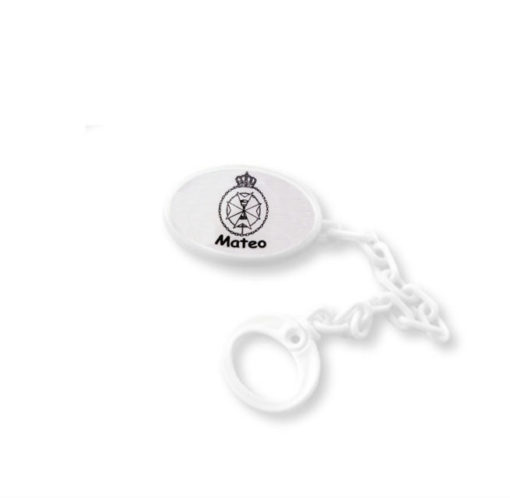 Pinza chupete blanco personalizado