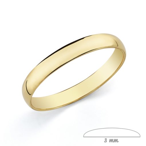 Alianza oro 9k amarillo lisa 3 mm