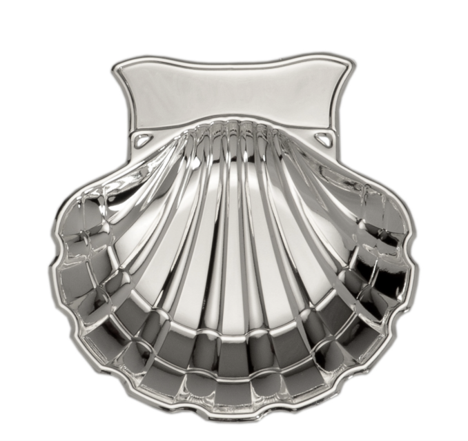 Concha para Bautismo metal plateado