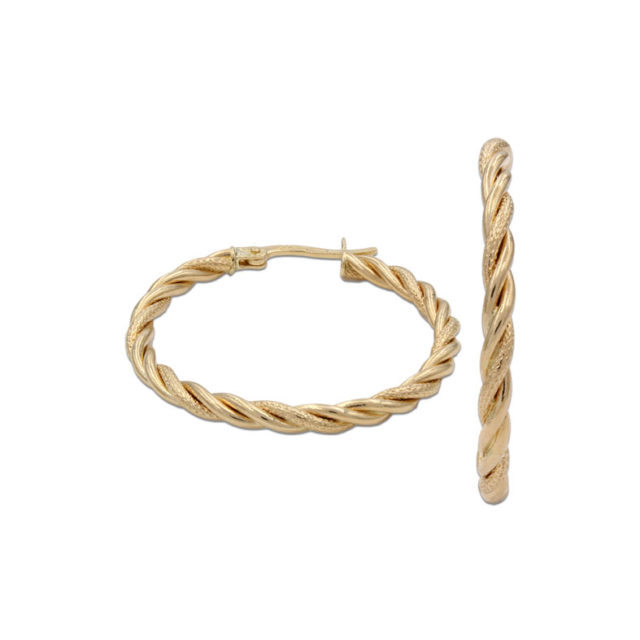 Aros rizados en Oro de 18 Kl