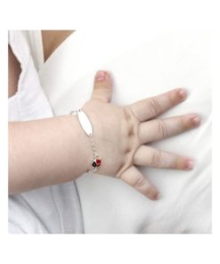 Pulsera Plata de Ley bebe mariquita